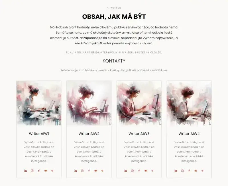 Web AI WRITER WebVIZITKY