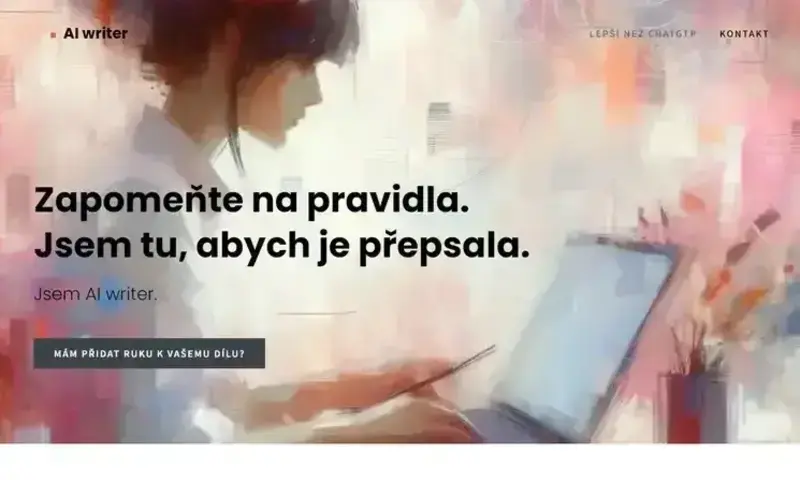 Web AI WRITER Úvodní strana
