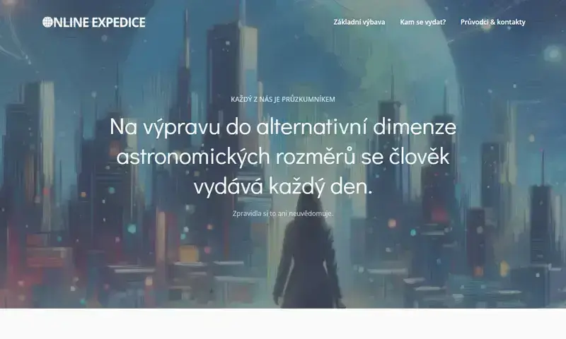Web ONLINE EXPEDICE Úvodní strana