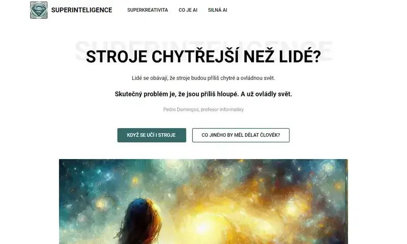 Web SUPERINTELIGENCE Uvodní strana